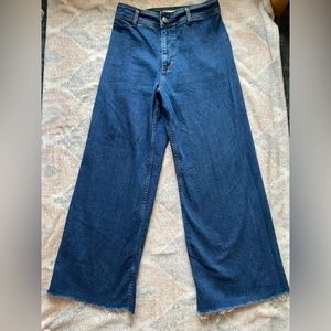 Zara High Rise Marine Straight Dark Wash Jean Size 6